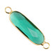 Crystal glass connector oblong oval 29mm Green-gold